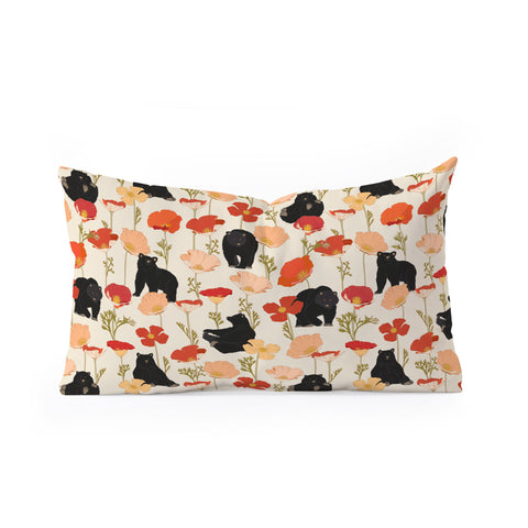 Iveta Abolina California Poppies and Bears Oblong Throw Pillow