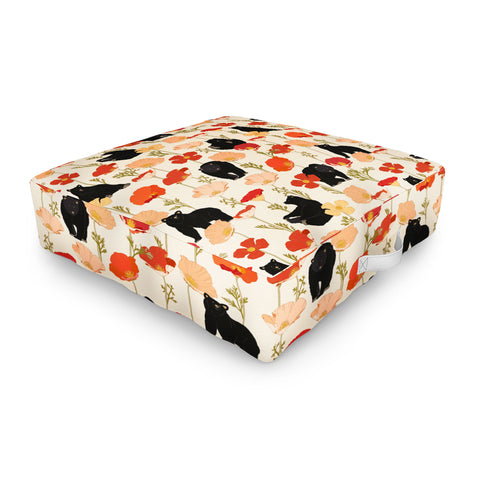 Iveta Abolina California Poppies and Bears Outdoor Floor Cushion