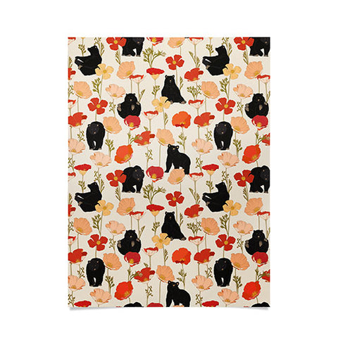 Iveta Abolina California Poppies and Bears Poster