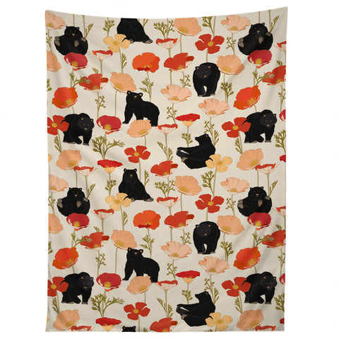 Iveta Abolina California Poppies and Bears Tapestry