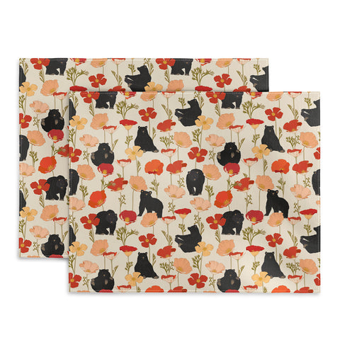 Iveta Abolina California Poppies and Bears Placemat