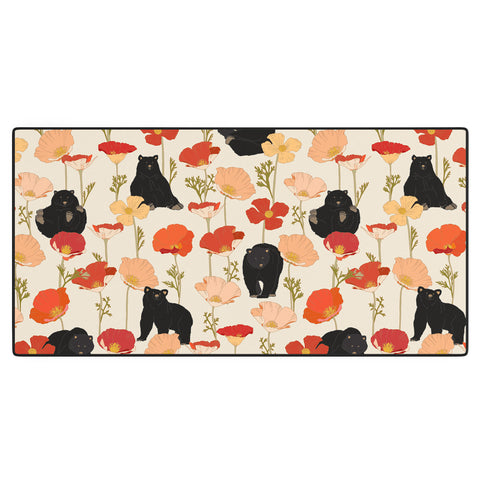 Iveta Abolina California Poppies and Bears Desk Mat