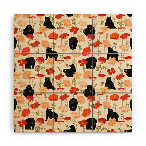 Iveta Abolina California Poppies and Bears Wood Wall Mural