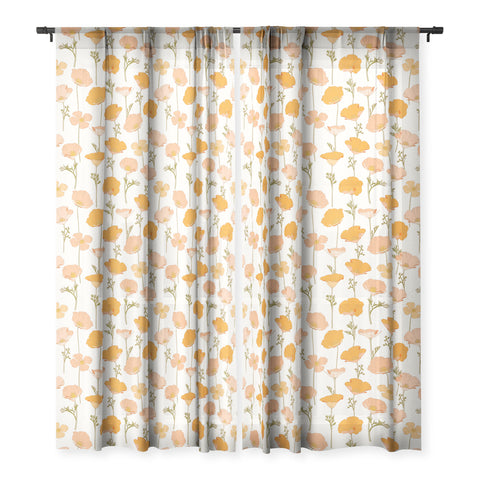Iveta Abolina California Poppy Sheer Window Curtain