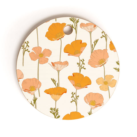 Iveta Abolina California Poppy Cutting Board Round
