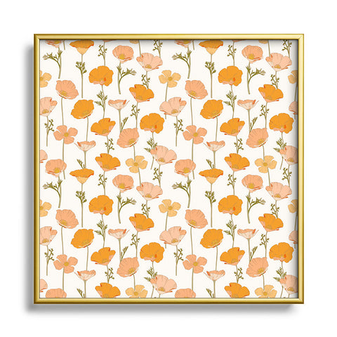 Iveta Abolina California Poppy Square Metal Framed Art Print