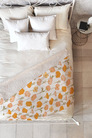 Iveta Abolina California Poppy Fleece Throw Blanket