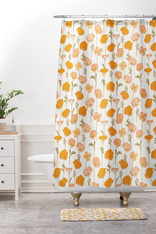 Iveta Abolina California Poppy Shower Curtain And Mat