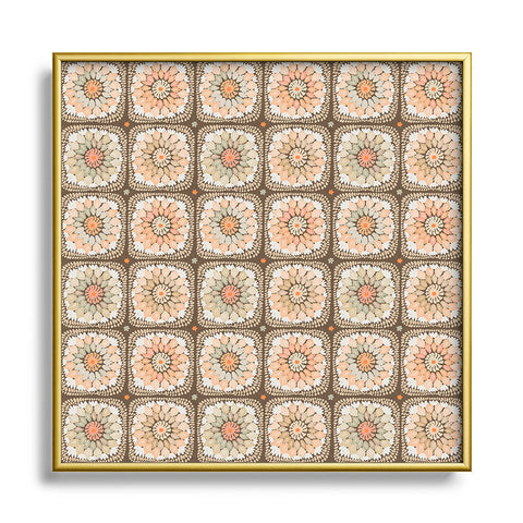 Iveta Abolina Cedar Crochet Square Metal Framed Art Print