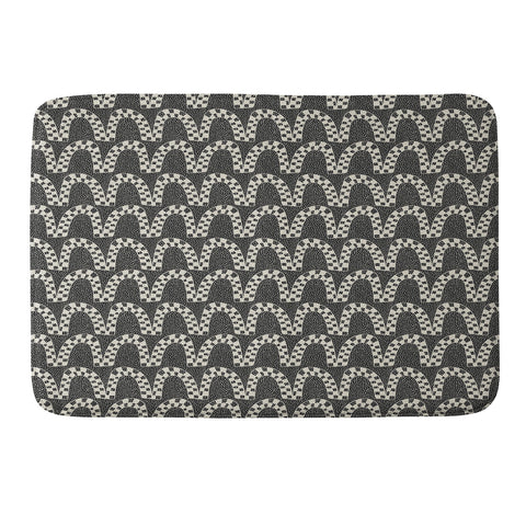 Iveta Abolina Checker Arches Beige Charcoal Memory Foam Bath Mat