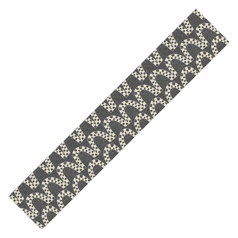 Iveta Abolina Checker Arches Beige Charcoal Table Runner