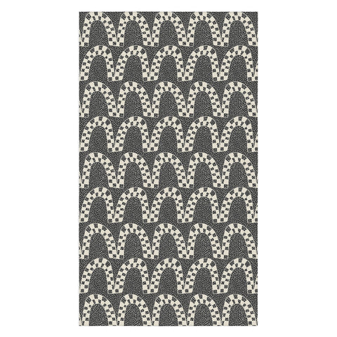 Iveta Abolina Checker Arches Beige Charcoal Tablecloth