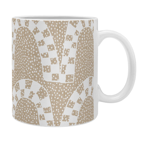 Iveta Abolina Checker Arches White Beige Coffee Mug