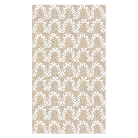 Iveta Abolina Checker Arches White Beige Tablecloth