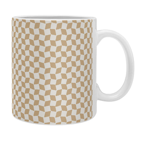 Iveta Abolina Checker Tan Cream Coffee Mug
