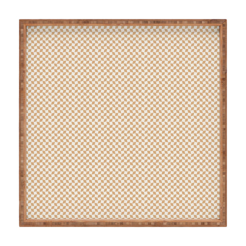 Iveta Abolina Checker Tan Cream Square Tray