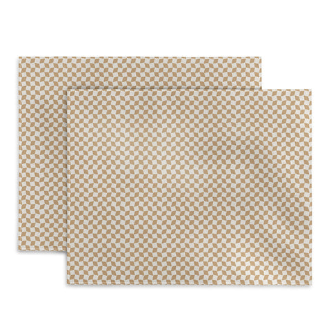 Iveta Abolina Checker Tan Cream Placemat