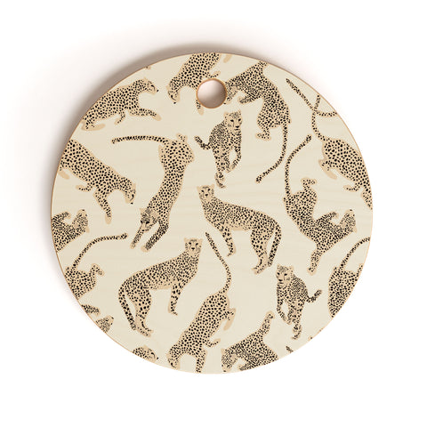 Iveta Abolina Cheetahs Tan Cutting Board Round