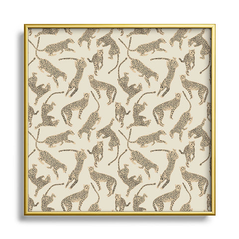 Iveta Abolina Cheetahs Tan Square Metal Framed Art Print
