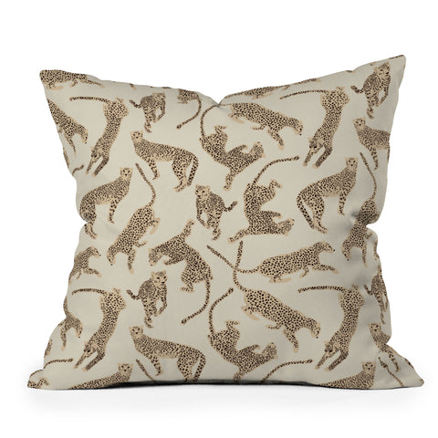 Iveta Abolina Cheetahs Tan Outdoor Throw Pillow