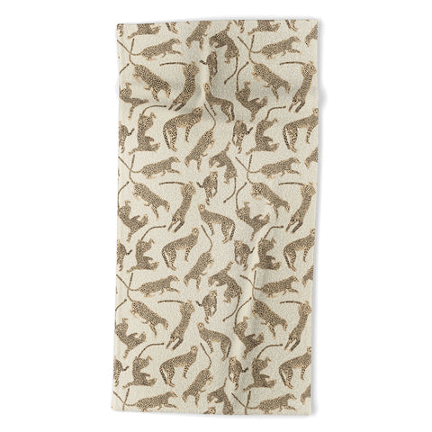 Iveta Abolina Cheetahs Tan Beach Towel