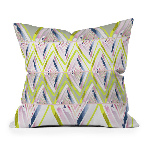 Iveta Abolina Chevron Glitch Outdoor Throw Pillow