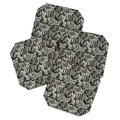 Iveta Abolina Chunky Squiggle Coal Black Coaster Set