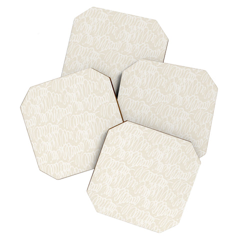 Iveta Abolina Chunky Squiggle Cream Linen Coaster Set