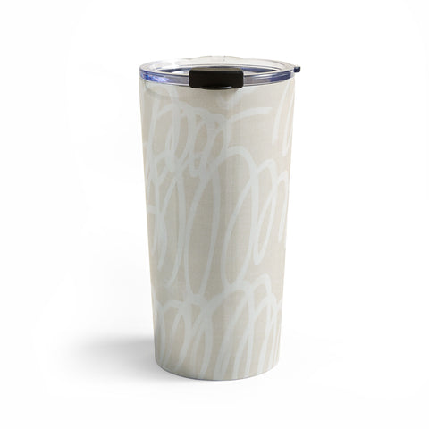 Iveta Abolina Chunky Squiggle Cream Linen Travel Mug