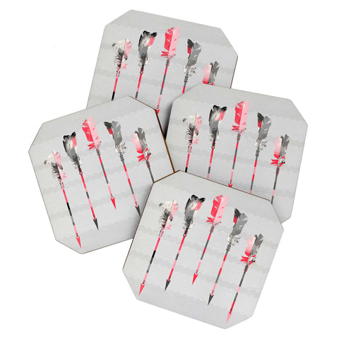 Iveta Abolina Coral Feathers Coaster Set