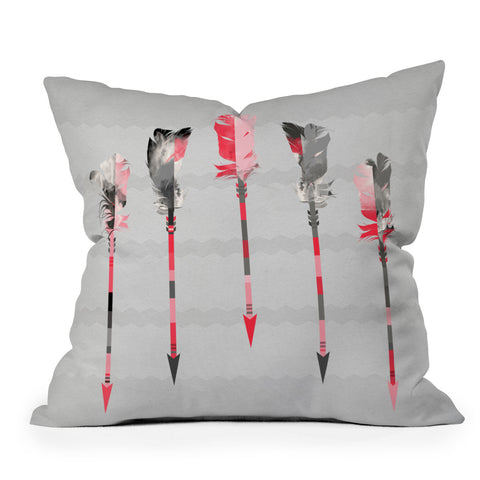 Iveta Abolina Coral Feathers Outdoor Throw Pillow