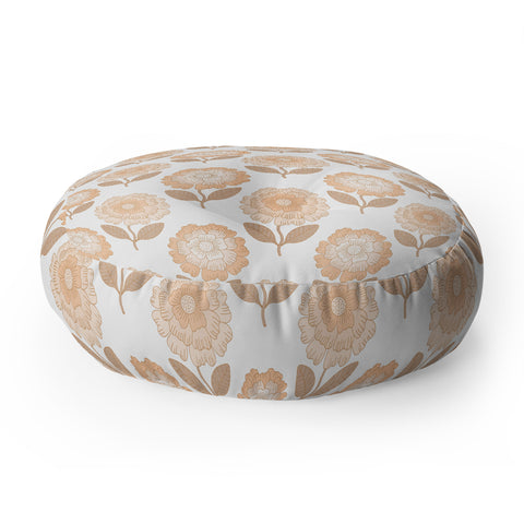 Iveta Abolina Coral Florals Floor Pillow Round