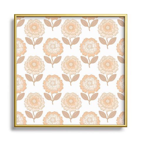 Iveta Abolina Coral Florals Square Metal Framed Art Print
