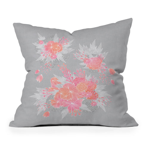 Iveta Abolina Coral Nostalgia Outdoor Throw Pillow