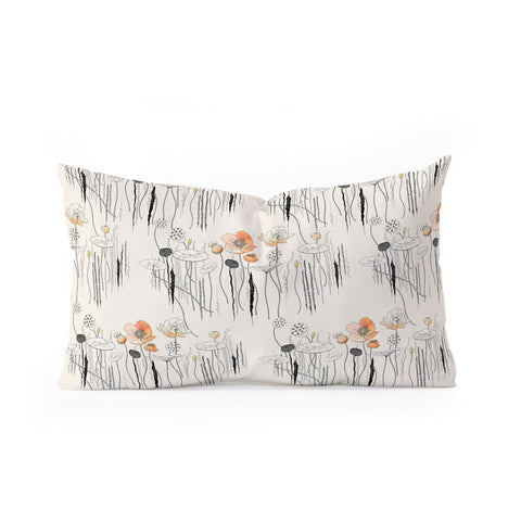 Iveta Abolina Coral Watercress Pond Oblong Throw Pillow