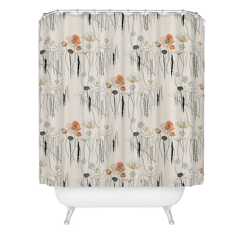 Iveta Abolina Coral Watercress Pond Shower Curtain