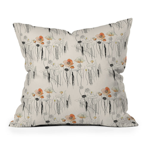 Iveta Abolina Coral Watercress Pond Outdoor Throw Pillow