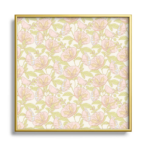 Iveta Abolina Cosmos Cream Square Metal Framed Art Print