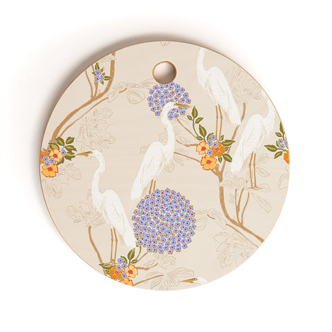 Iveta Abolina Crane Pond Cutting Board Round
