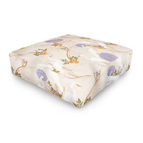 Iveta Abolina Crane Pond Outdoor Floor Cushion