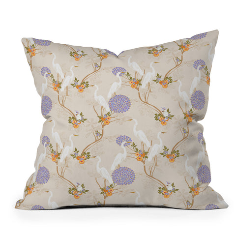 Iveta Abolina Crane Pond Throw Pillow