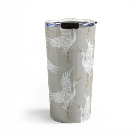 Iveta Abolina Cranes Neutral Travel Mug