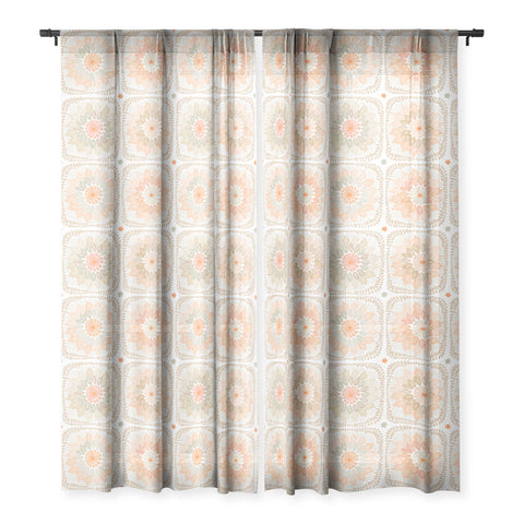 Iveta Abolina Cream Crochet Sheer Window Curtain