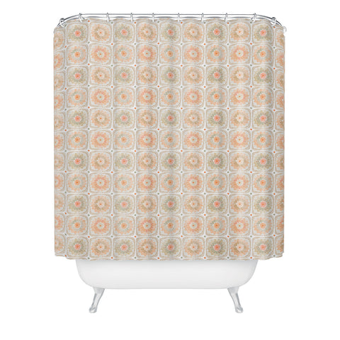 Iveta Abolina Cream Crochet Shower Curtain