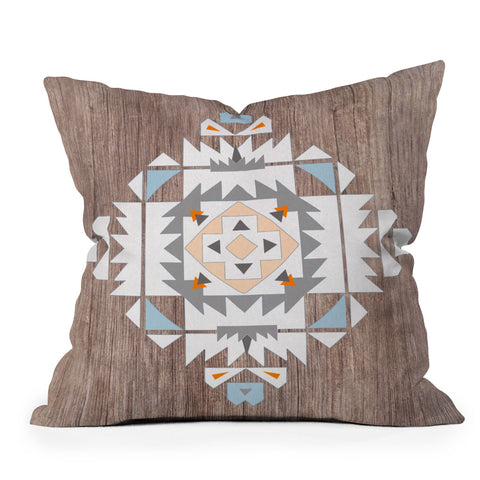 Iveta Abolina Cream Tribal Outdoor Throw Pillow