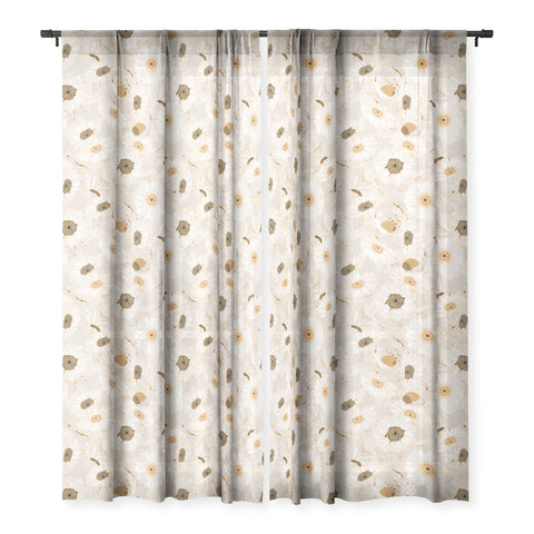 Iveta Abolina Daisy Garden Cream Sheer Window Curtain