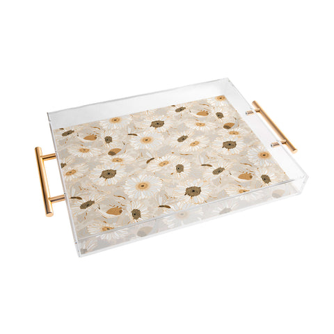 Iveta Abolina Daisy Garden Cream Acrylic Tray