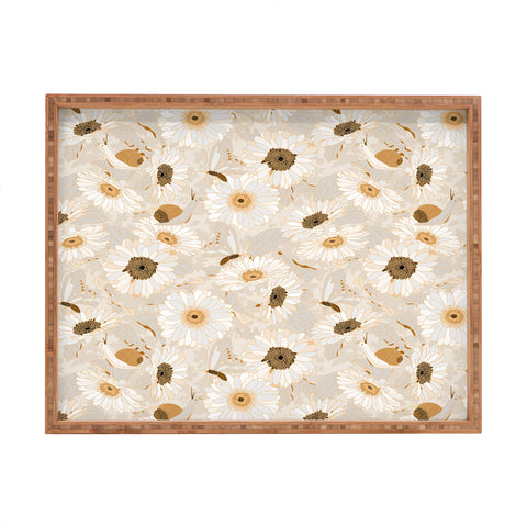 Iveta Abolina Daisy Garden Cream Rectangular Tray