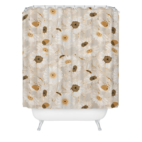 Iveta Abolina Daisy Garden Cream Shower Curtain