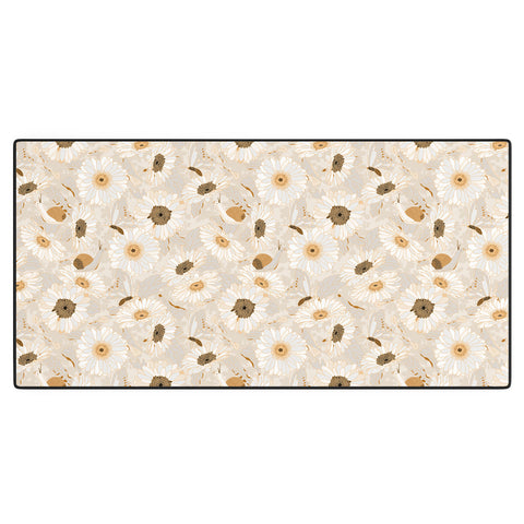 Iveta Abolina Daisy Garden Cream Desk Mat
